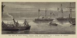 La guerre en Égypte, débarquement des marines du Rhosina à Ismaïlia - William Edward Atkins